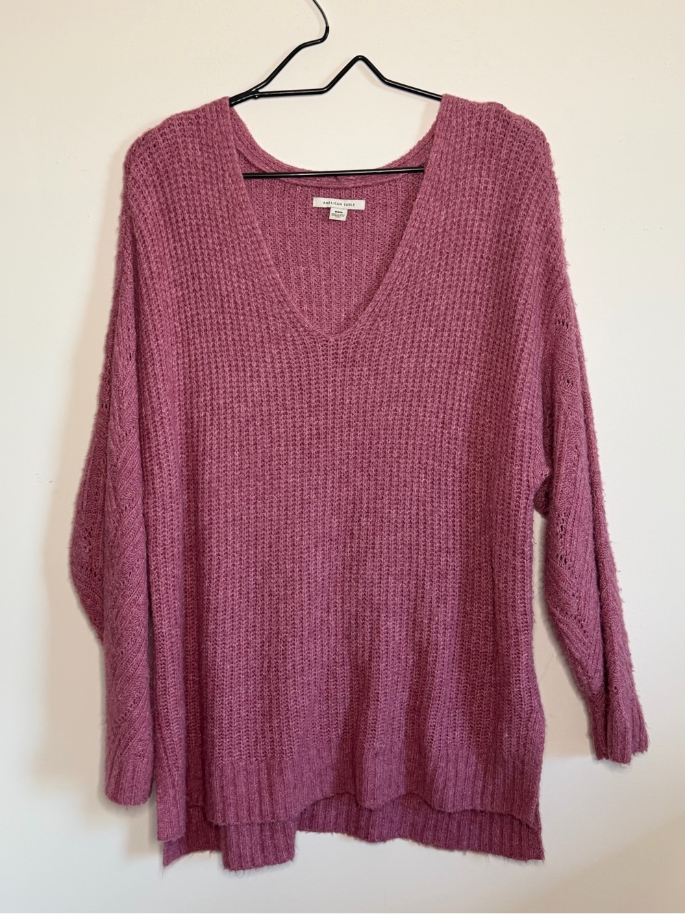 American Eagle Outfitters Mauve V-Neck Knit Sweater